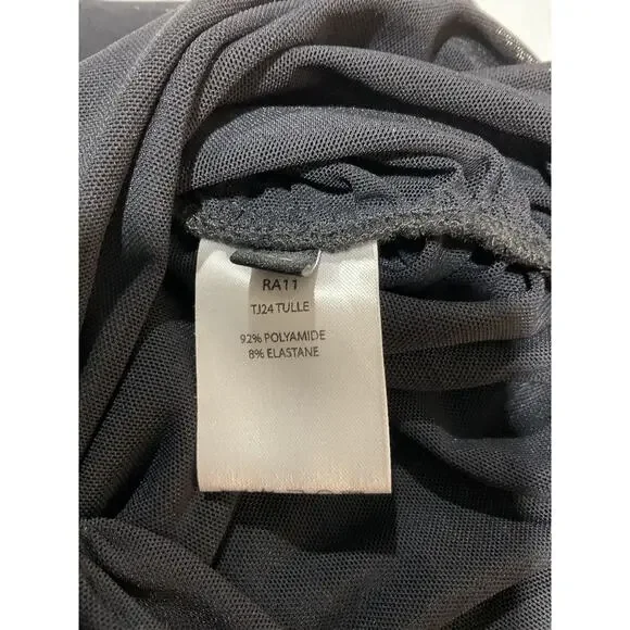 Atlein Asymmetric Black Draped Cutout Dress Size 36 FR / US 4 - Picture 6 of 6